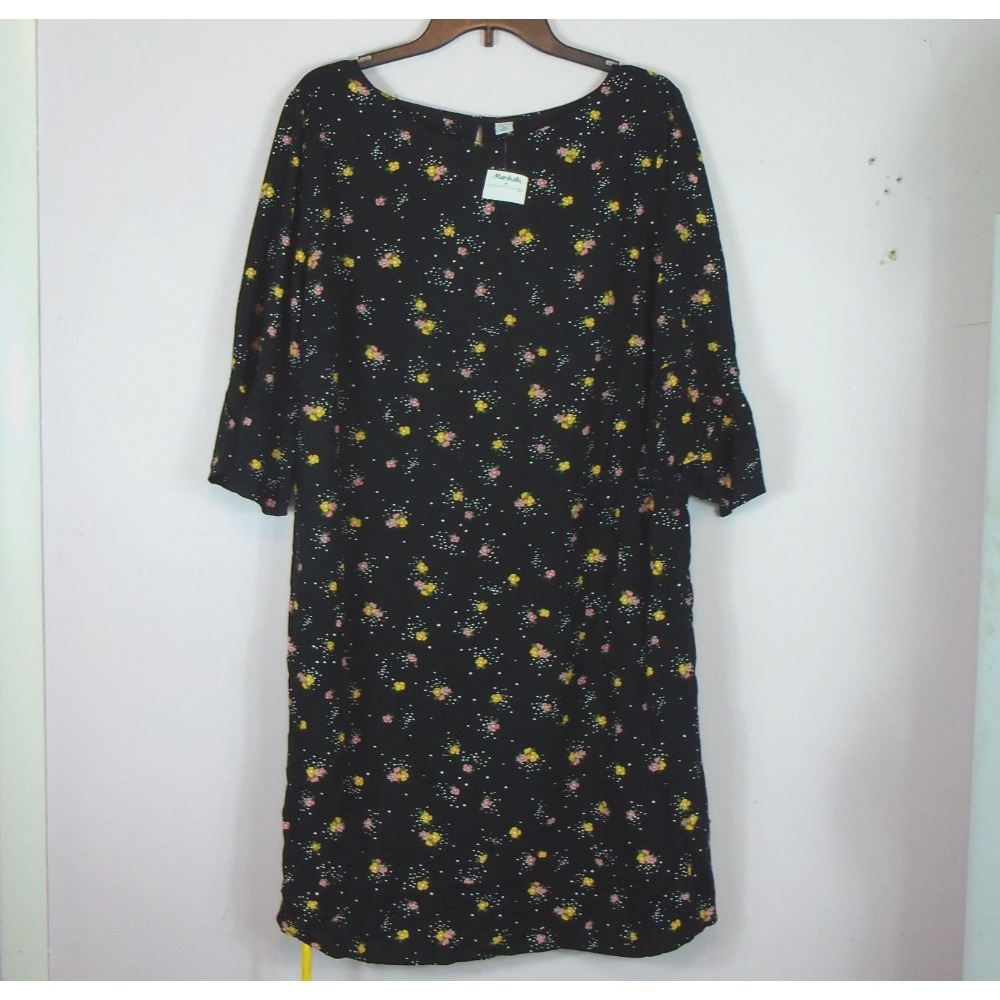 Old Navy Dress Womens 2X  Fluted Ditsy‎ Floral Bell Sleeve Colorful Lightweight